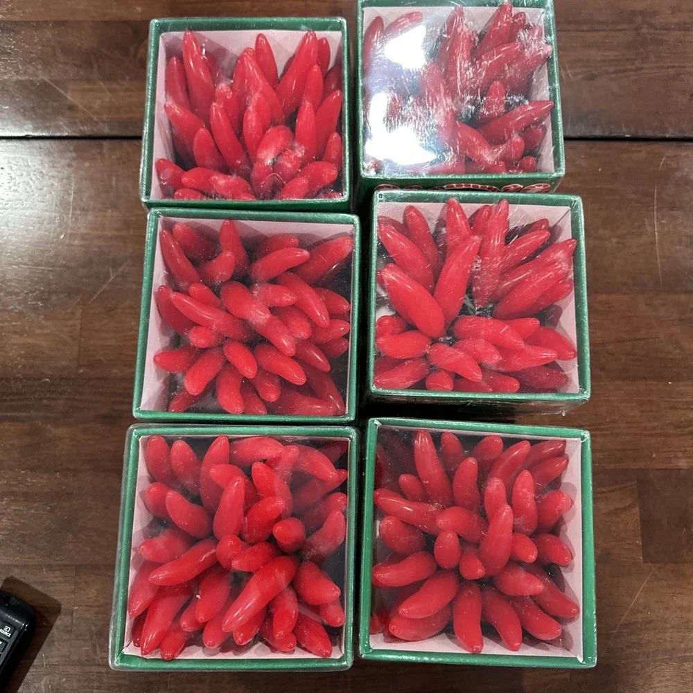 Crystal 35 Red Chili Pepper Lights 20' Add-a-String Indoor Electric New Tested 6